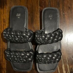 H&M Women's Black Braided Sandals